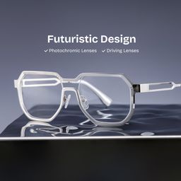 Hype Geometric Silver Glasses0