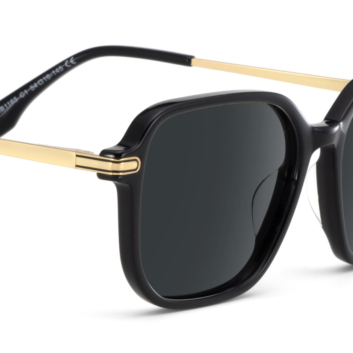 Jetson Black Rectangle Sunglasses Online | ZEELOOL Canada4