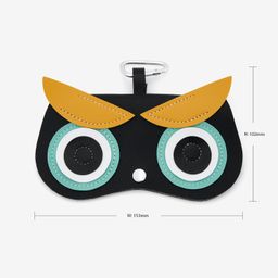 Black Yellow Owl Shape Eyeglasses Bag With Hook5