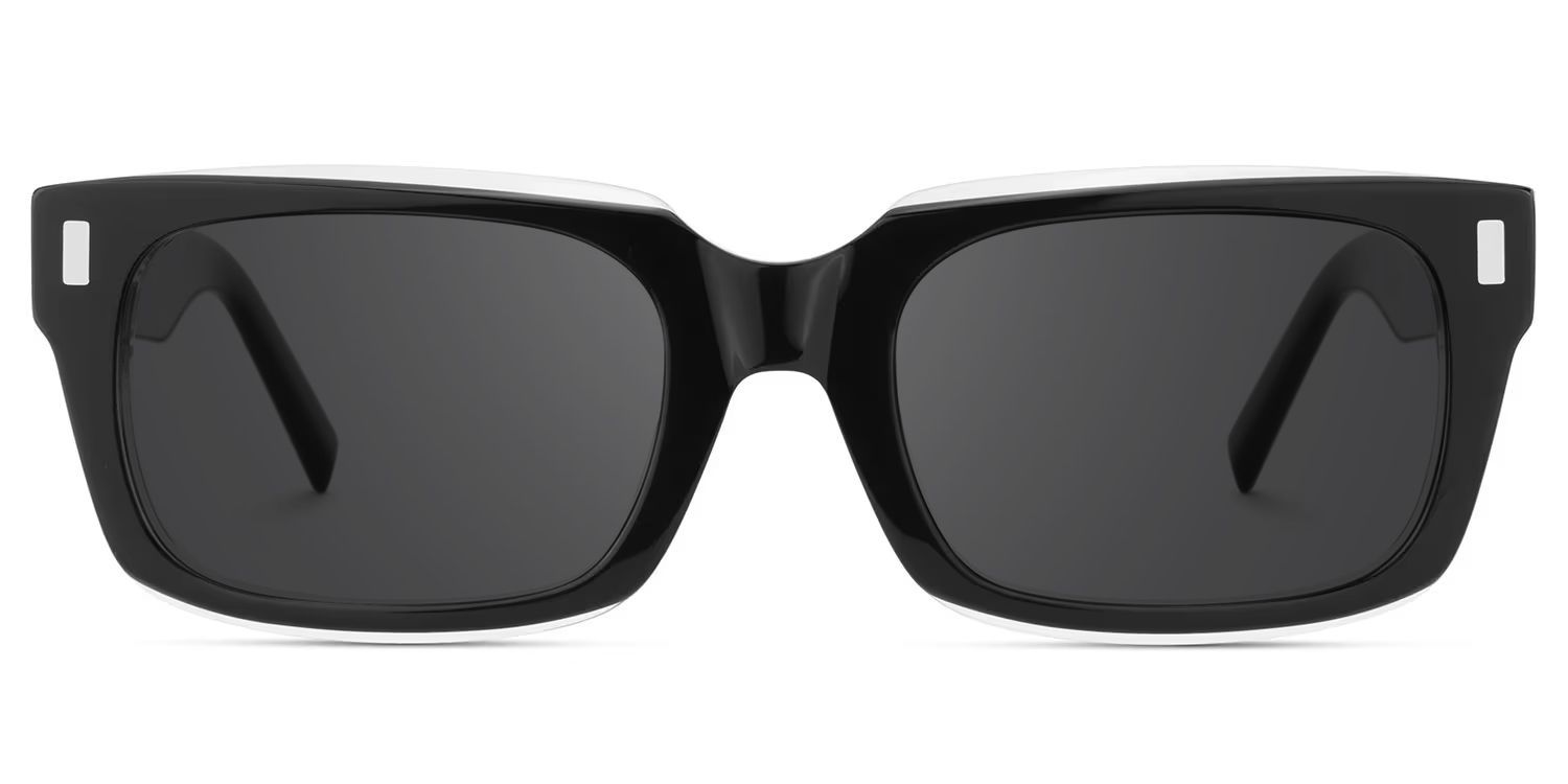 Designer Rectangular Glasses with Clear Rim of Black Frame0