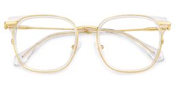 Cameron Square Clear Gold Glasses2