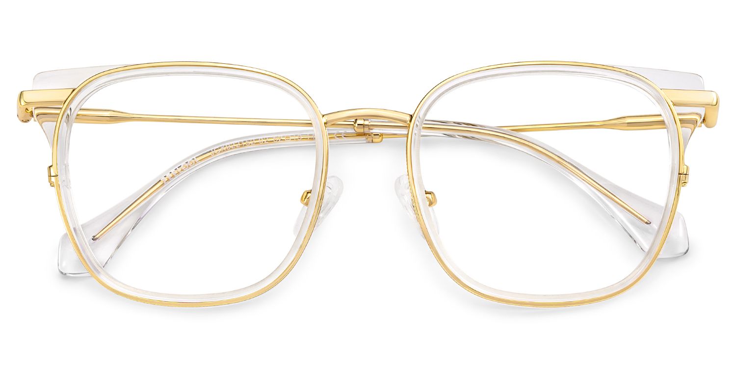 Cameron Eyeglasses in Square Clear-gold Frame | Zeelool2