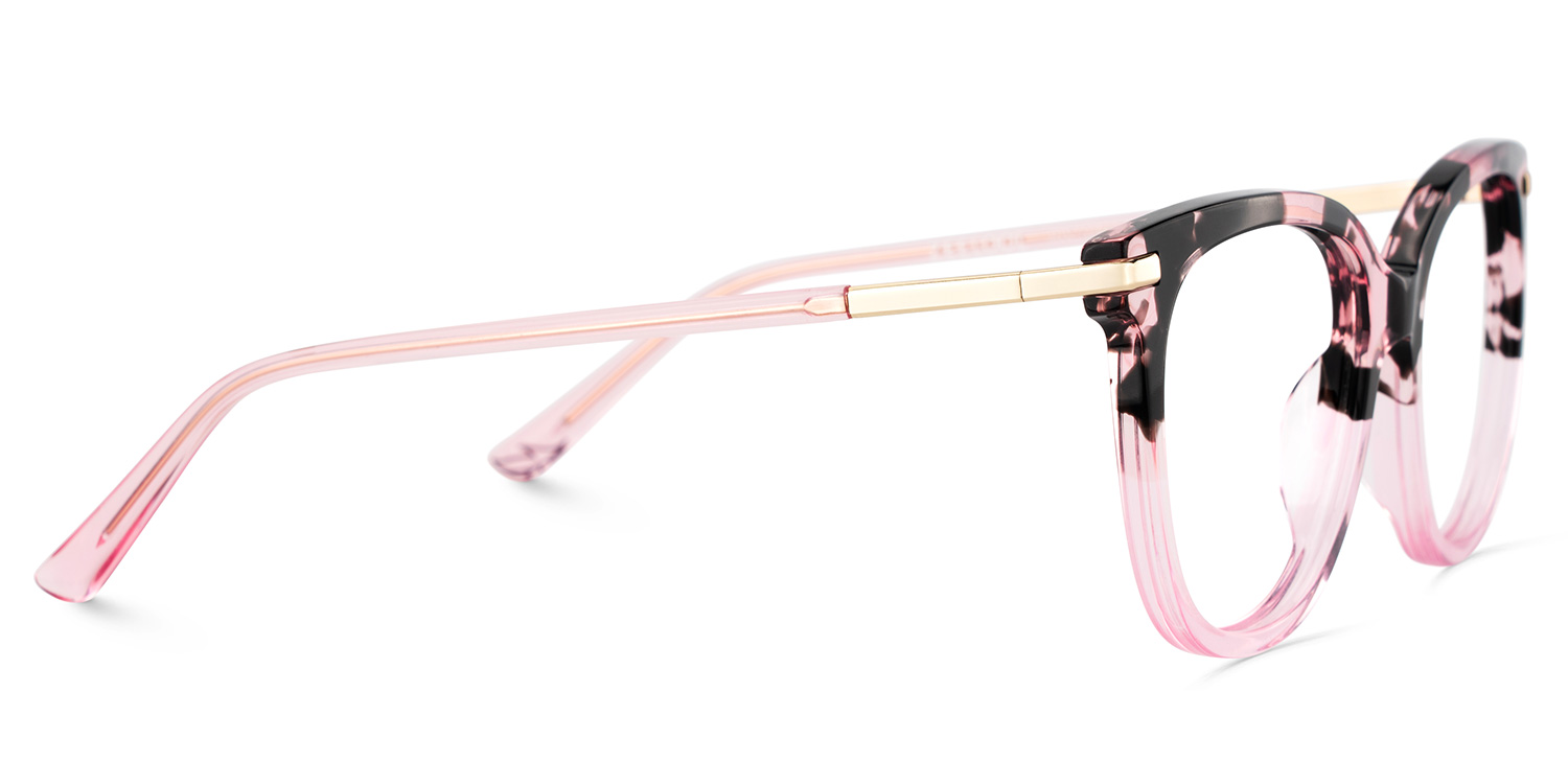 Mailyn Round Pink Tortoise Glasses4
