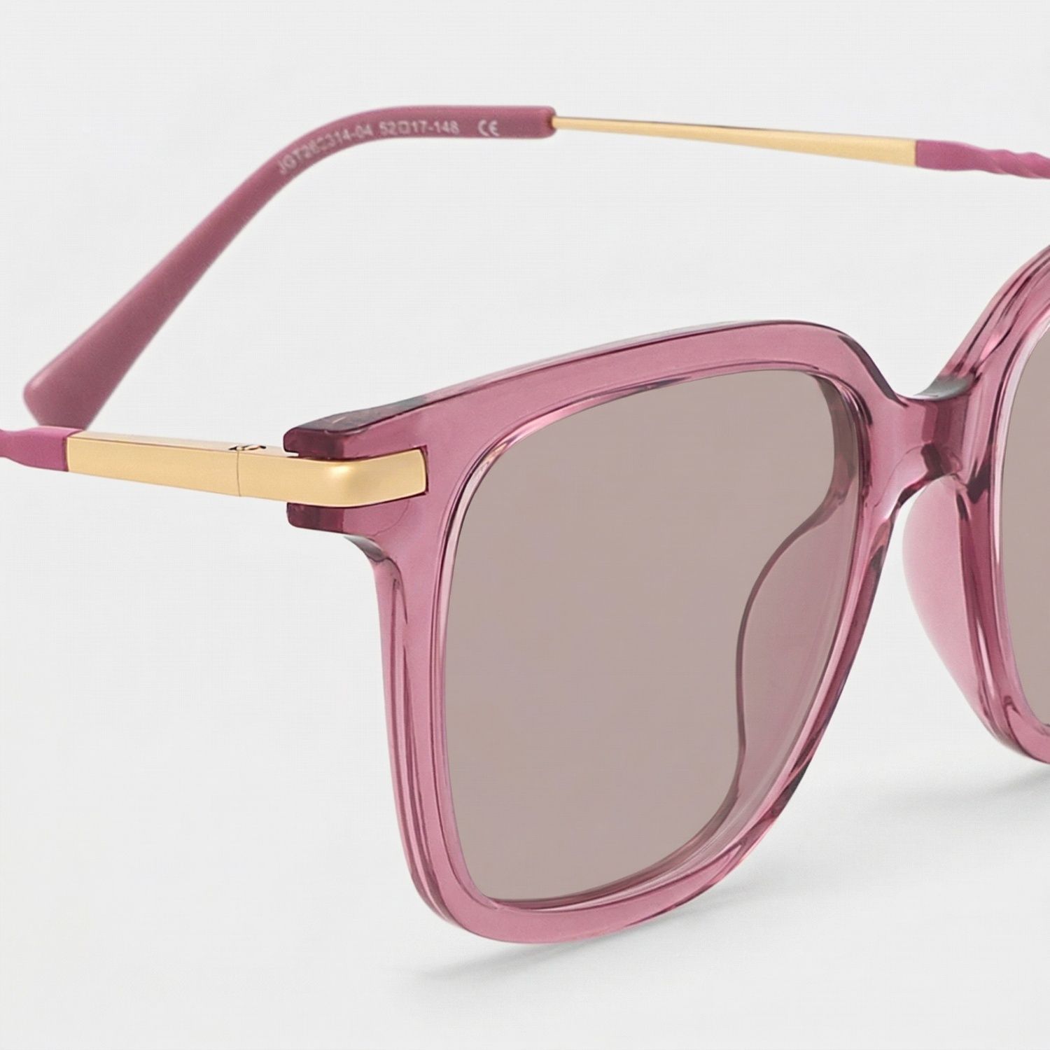Jacqui Rectangle Pink Full Rim Sunglasses | ZEELOOL CA4