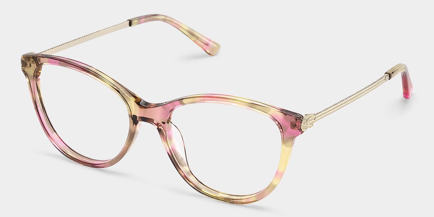 Eli Tortoise Round Mixed Flower Prescription Glasses | ZEELOOL3