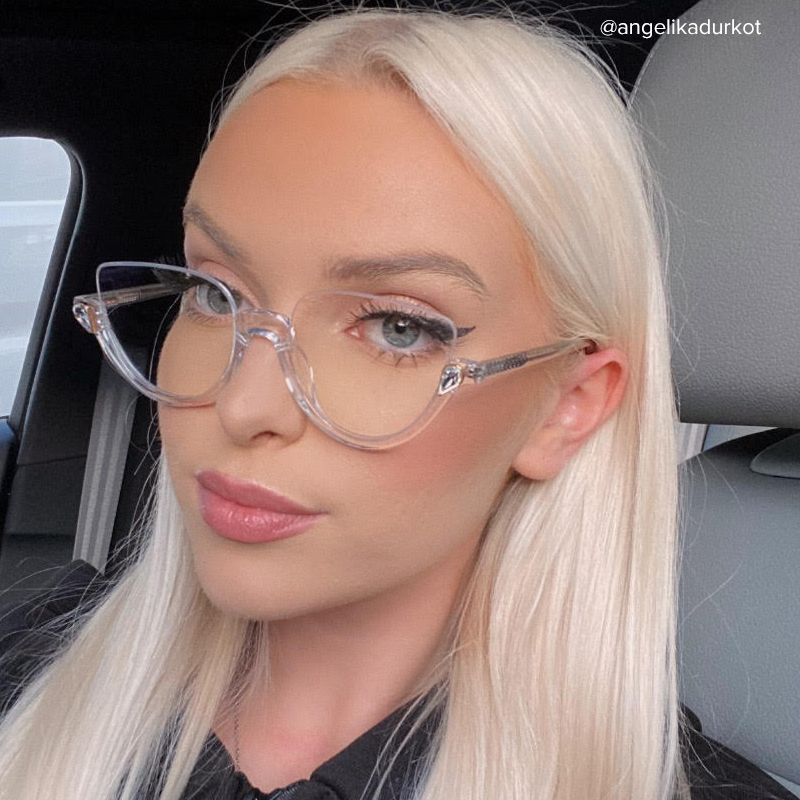Felicia Crystal Semi-Rimless Cat Eye Glasses for Women12