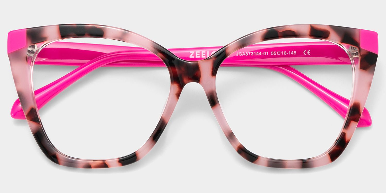 Kira Pink Tortoise Frame Glasses with Butterfly Frame Online | ZEELOOL Canada3