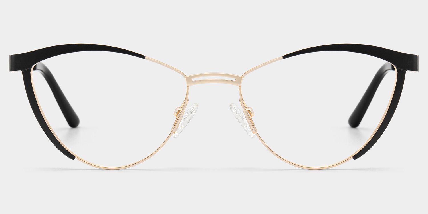 Sydney Cat Eye Metal  Black Frame Glasses | ZEELOOL Canada0