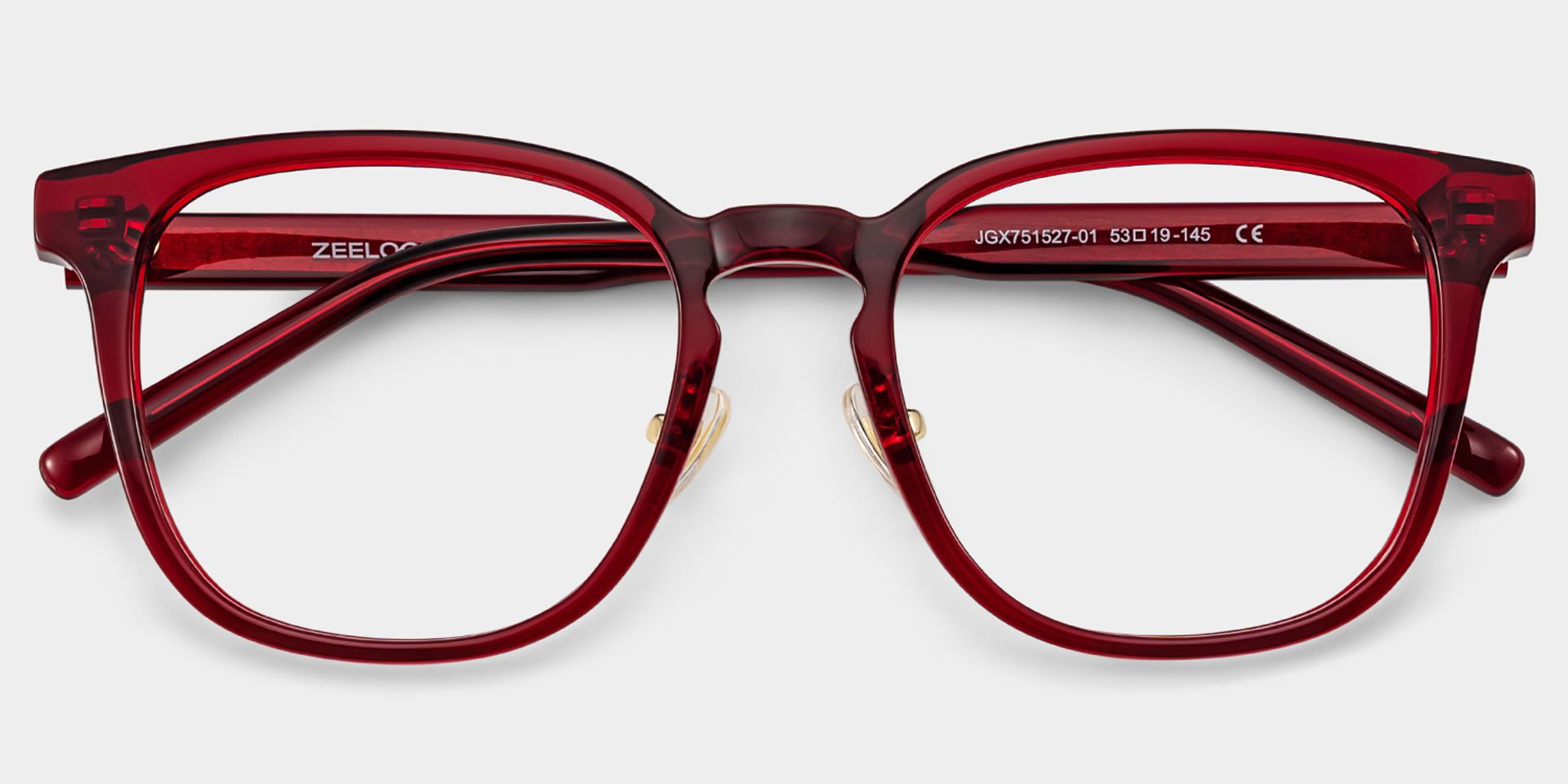 Hailey Red Frame Glasses with Square Frame Online | ZEELOOL2