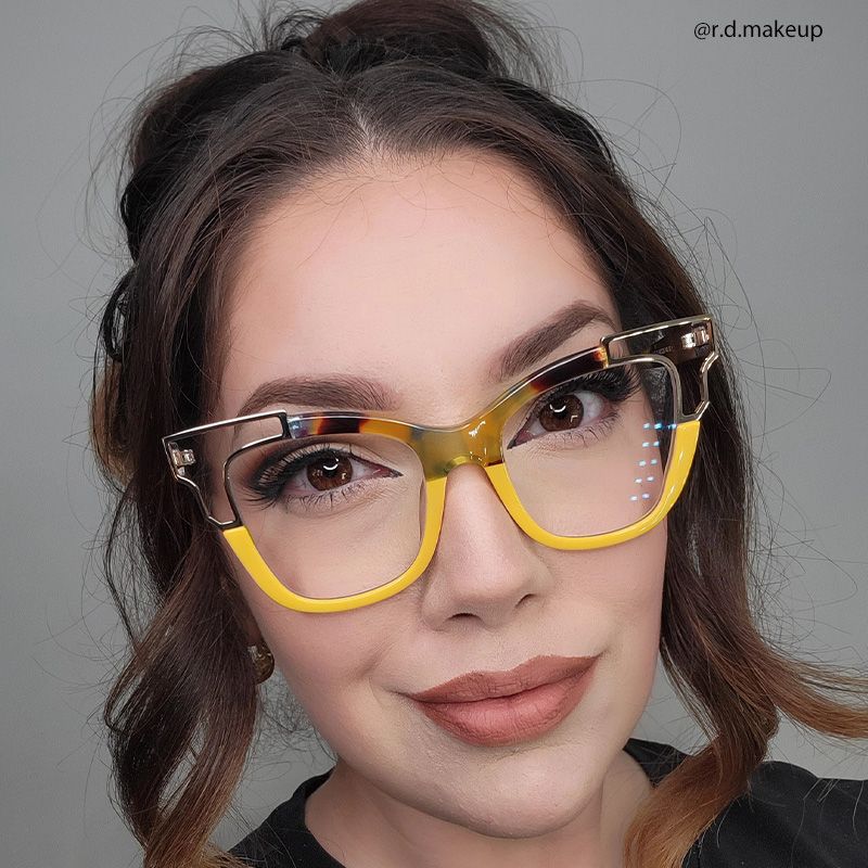 Rhoden Yellow Cateye Frame Glasses | Zeelool11