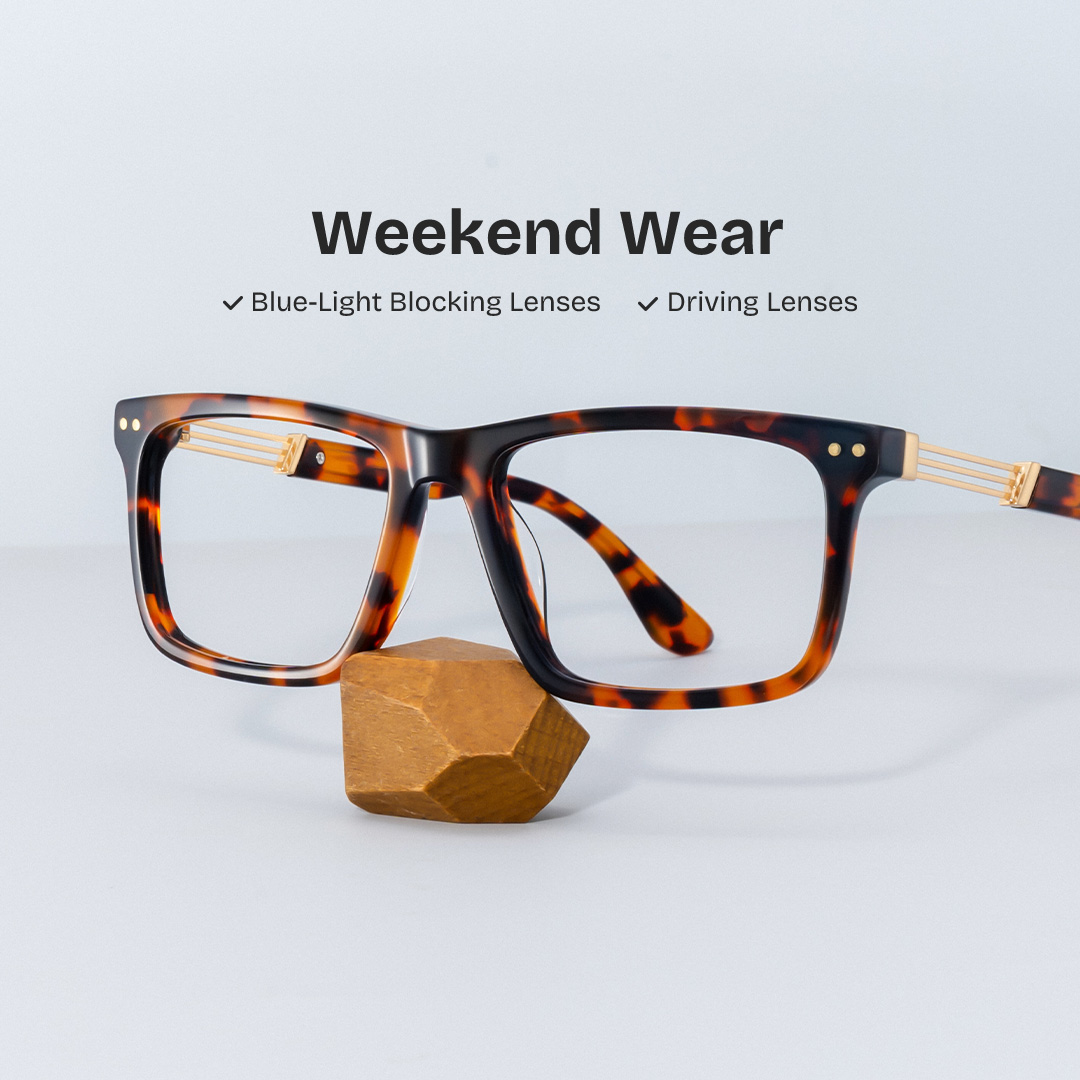 Emerson Eyeglasses in Rectangle Tortoise Frame | Zeelool0