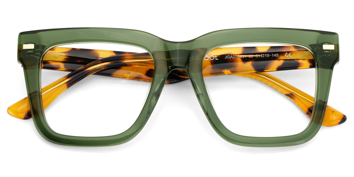 Thick Green Frame Glasses For Men2