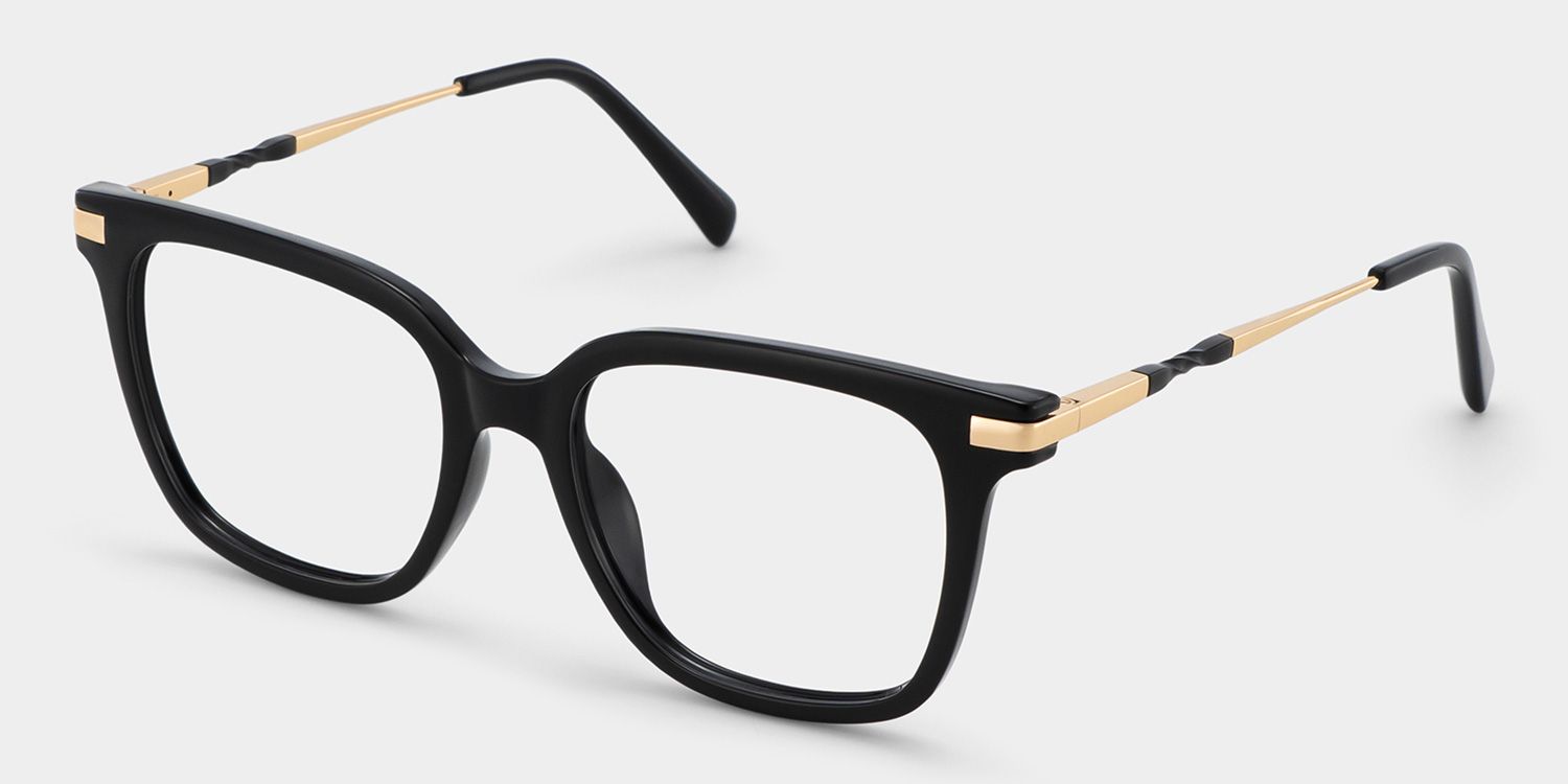 Jacqui Square Black Glasses2