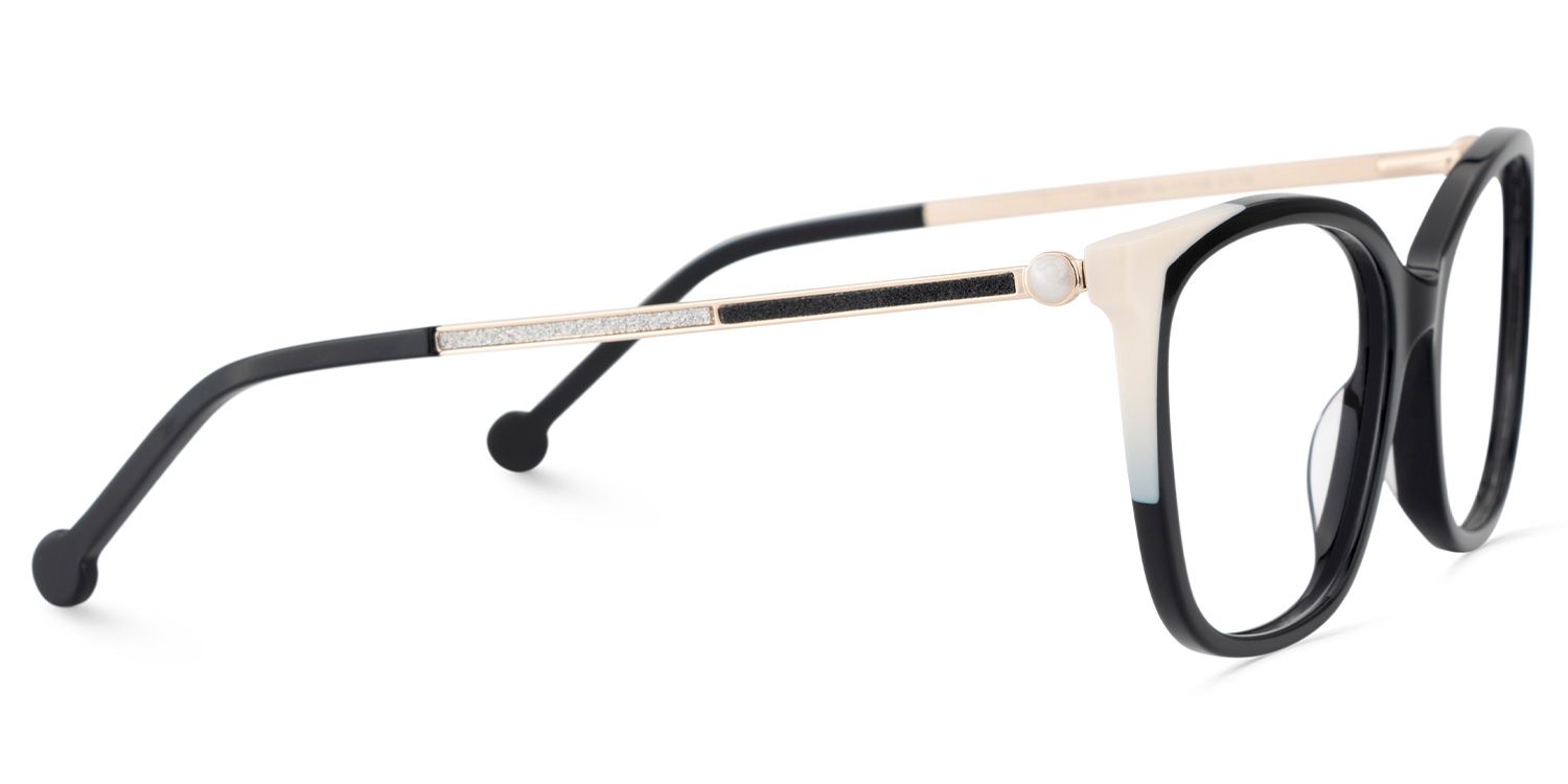 Nico Eyeglasses in Square Black White Frame | ZEELOOL Canada4