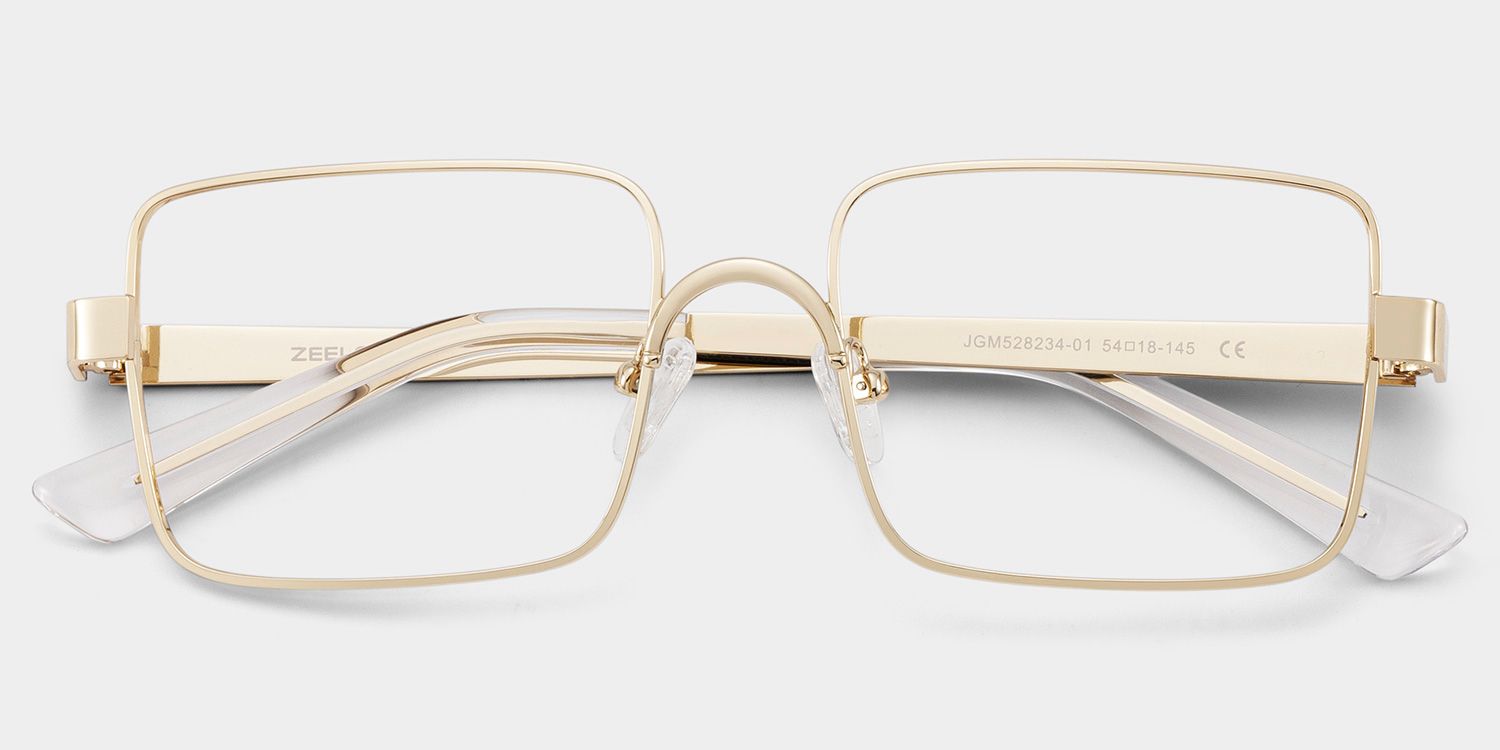 Gavin Eyeglasses in Rectangle Gold Frame | ZEELOOL Canada2