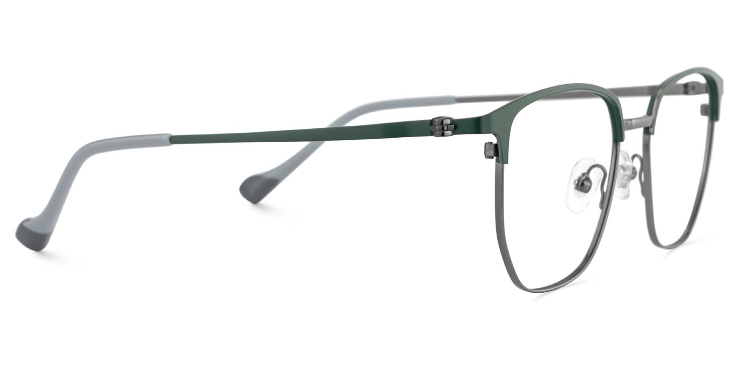 Green Browline Glasses With High-quality Material4