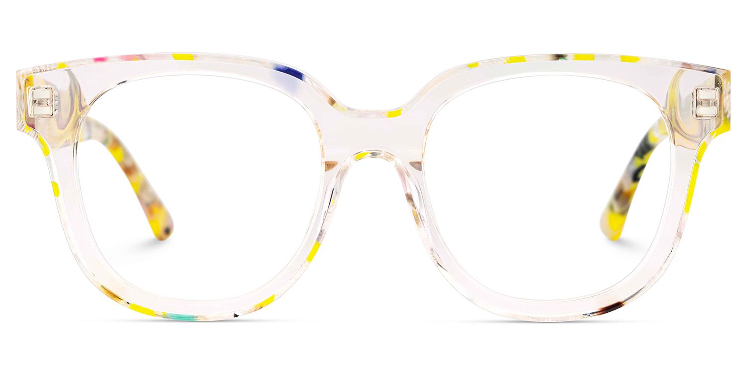 Jett Acetate Yellow Frame Glasses with Square Shape | ZEELOOL Canada1