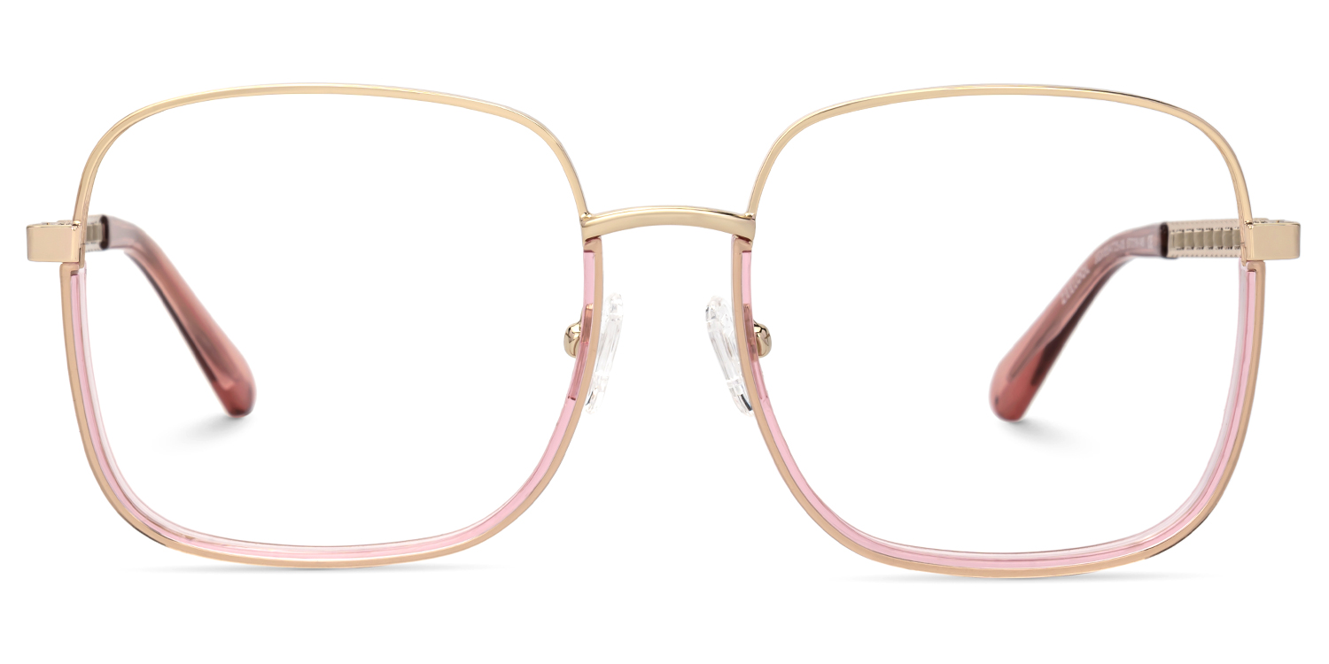 Perfecta Square Pink Glasses0