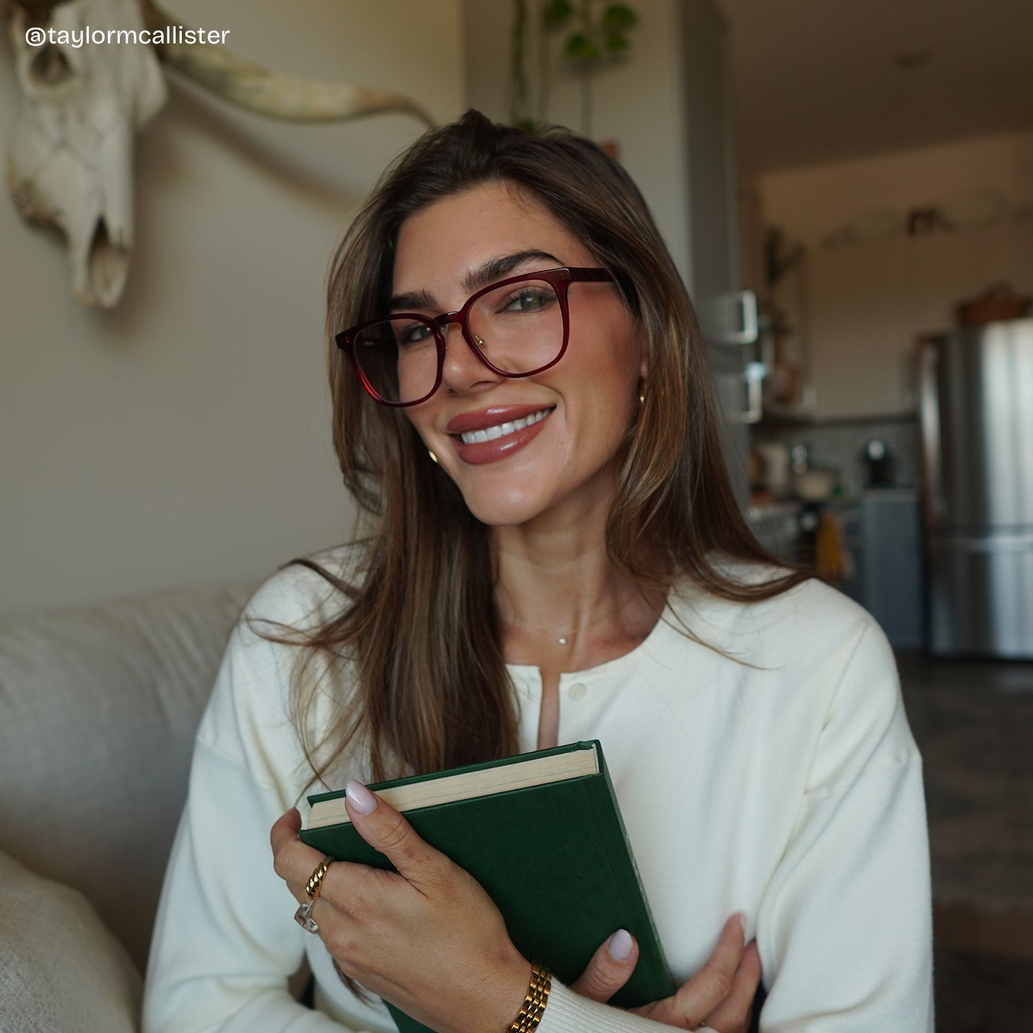 Hailey Red Frame Glasses with Square Frame Online | ZEELOOL8