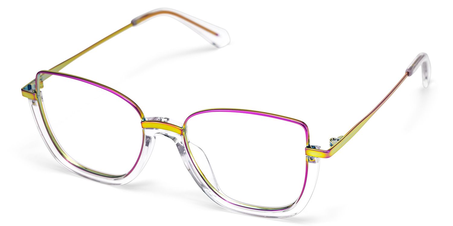 Coleman Eyeglasses in Square Iridescent Frame | Zeelool2