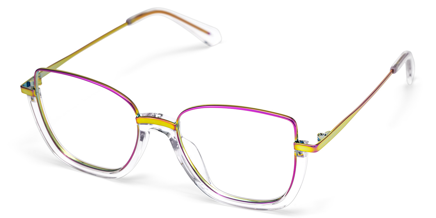 Coleman Eyeglasses in Square Iridescent Frame | Zeelool2