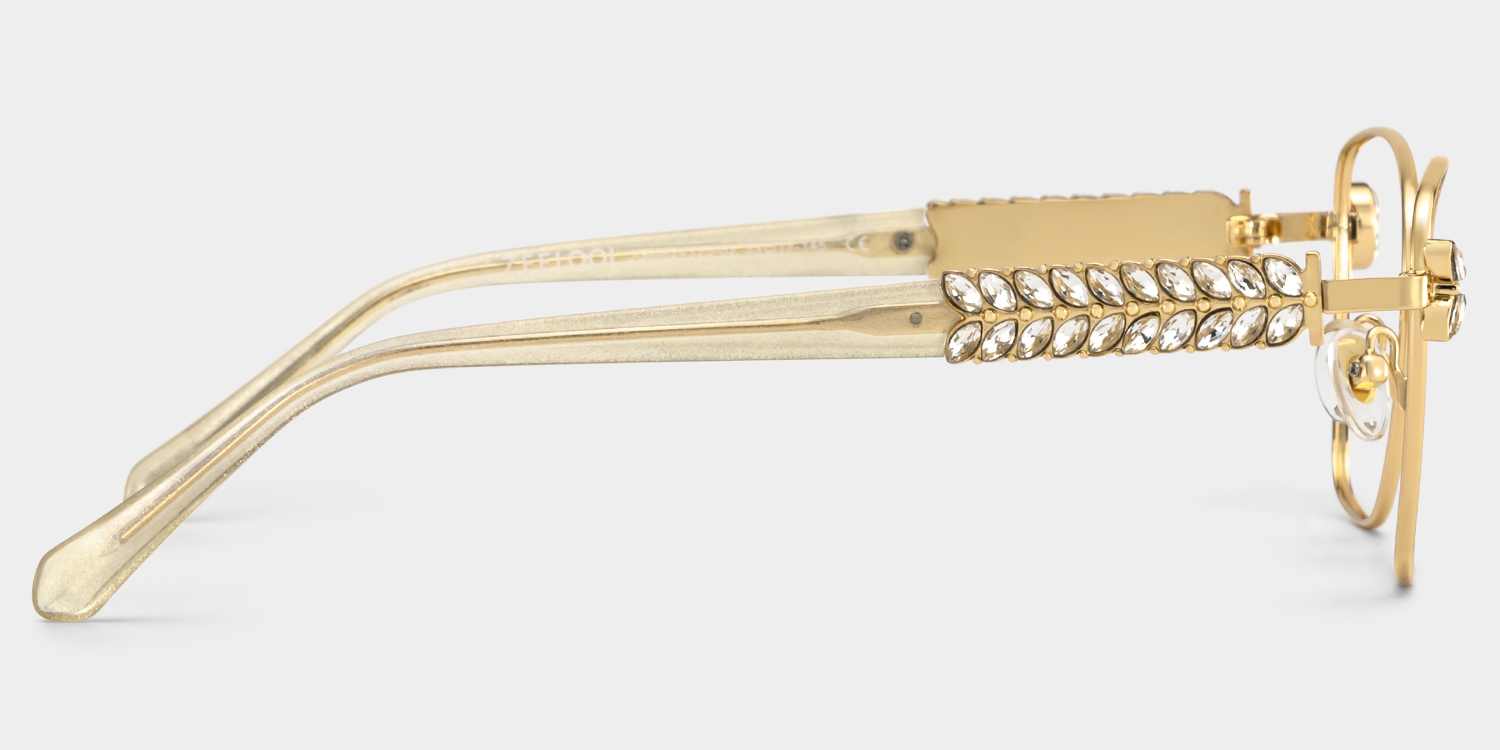 Rectangle Gold Eyeglasses- Ellie Metal Frame Glasses3