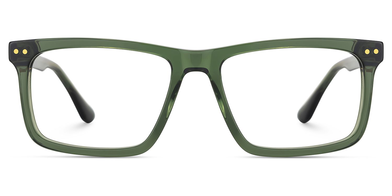 Emerson Eyeglasses in Rectangle Green Frame | ZEELOOL Canada1