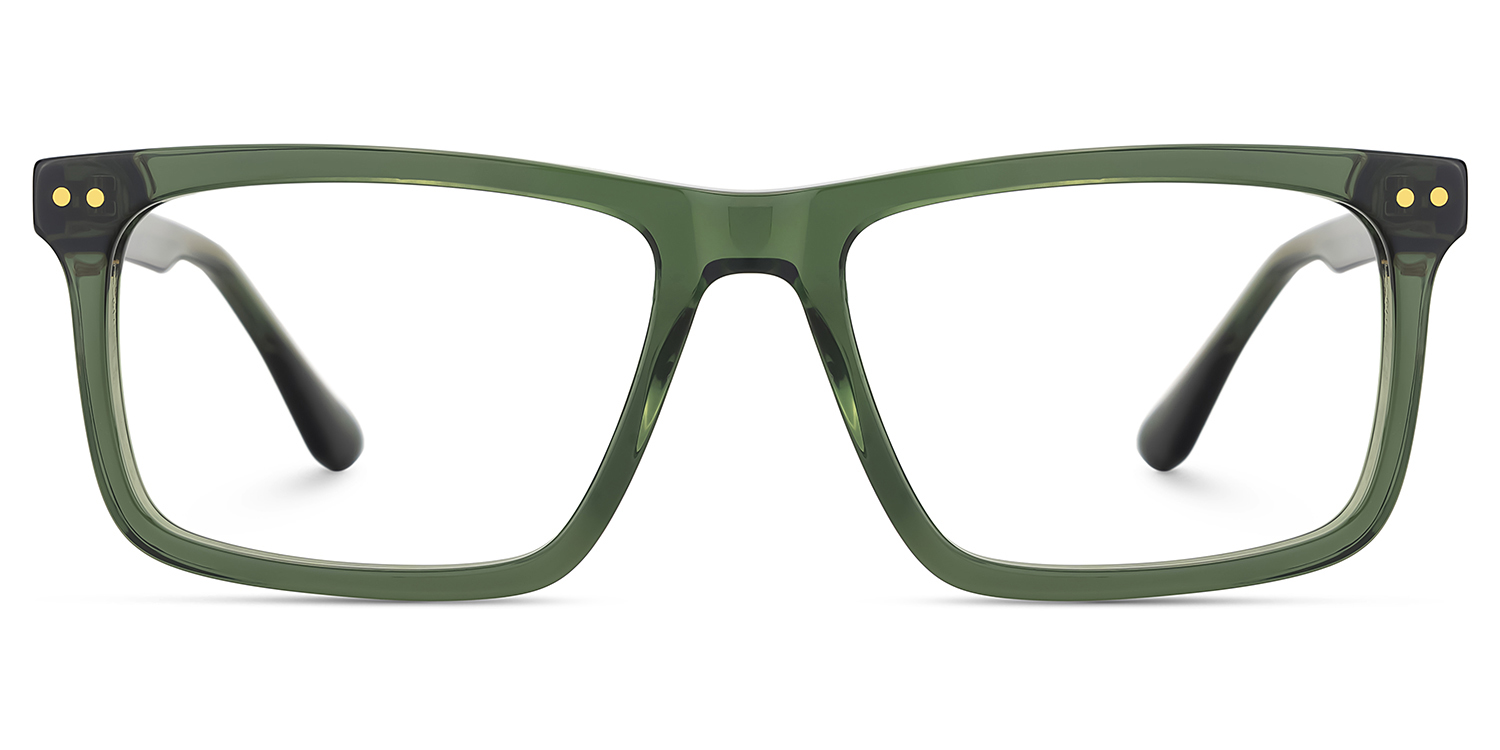 Emerson Eyeglasses in Rectangle Green Frame | ZEELOOL Canada1