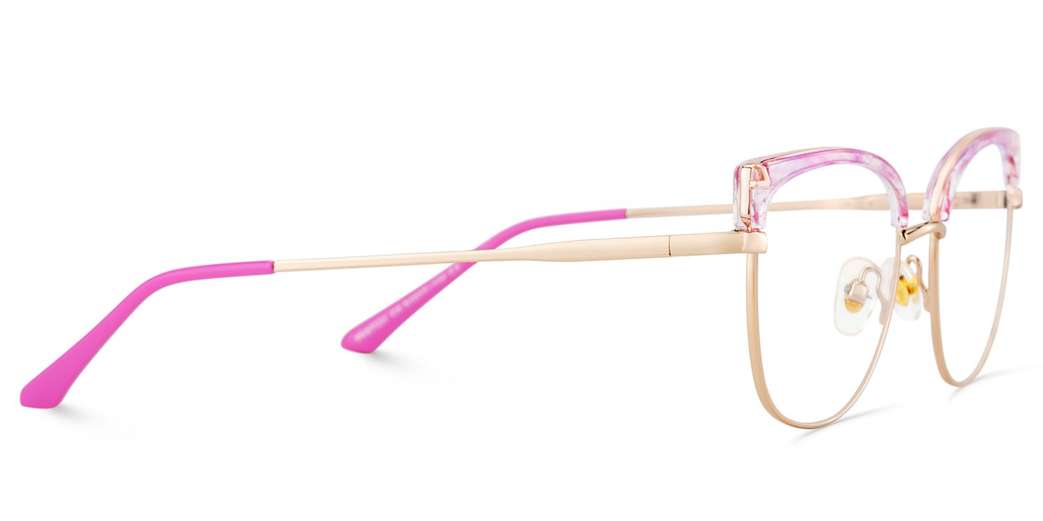 Beau Eyeglasses in Cat eye Pink Gold Frame | ZEELOOL Canada4