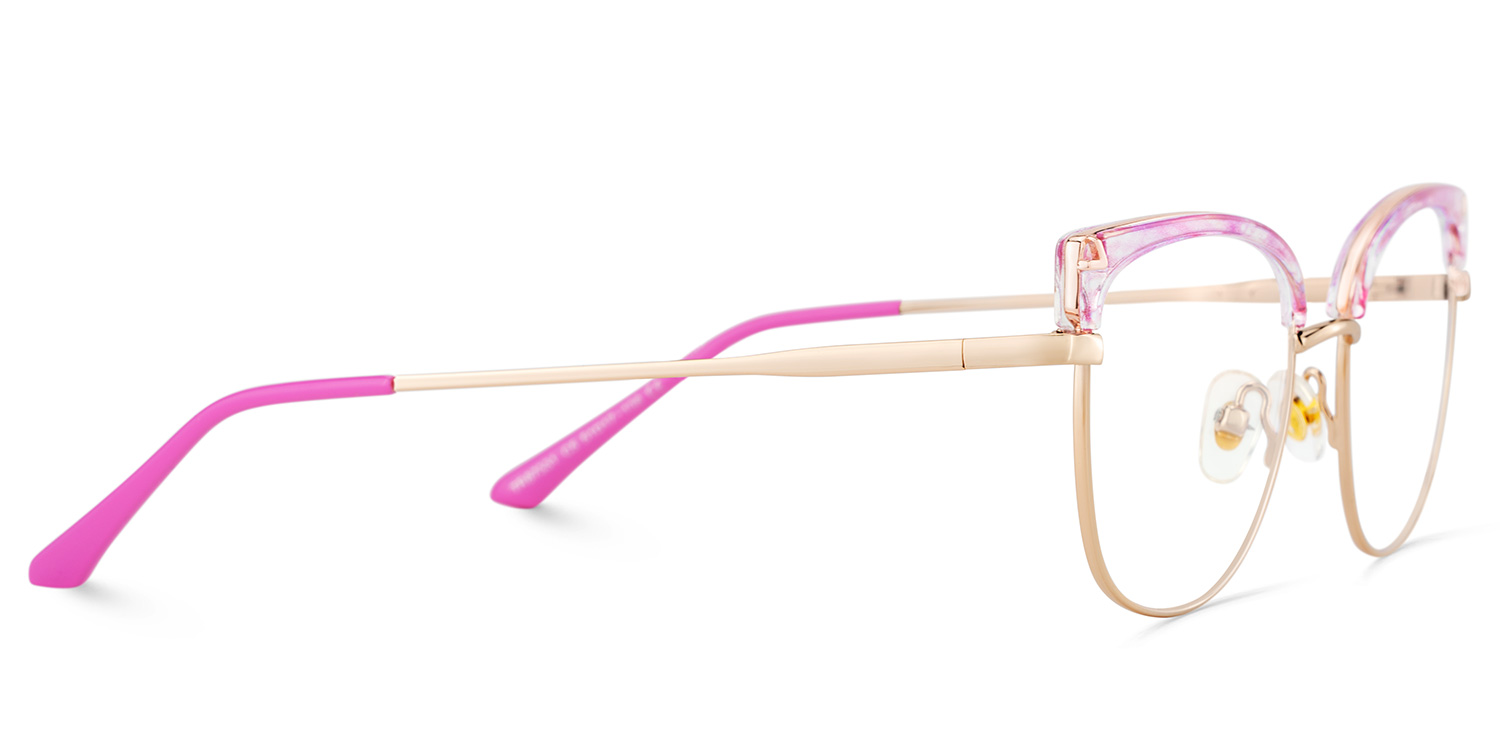 Beau Eyeglasses in Cat eye Pink Gold Frame | ZEELOOL Canada4