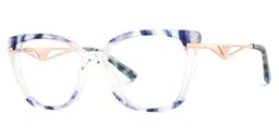 Margret Cateye Blue Glasses3