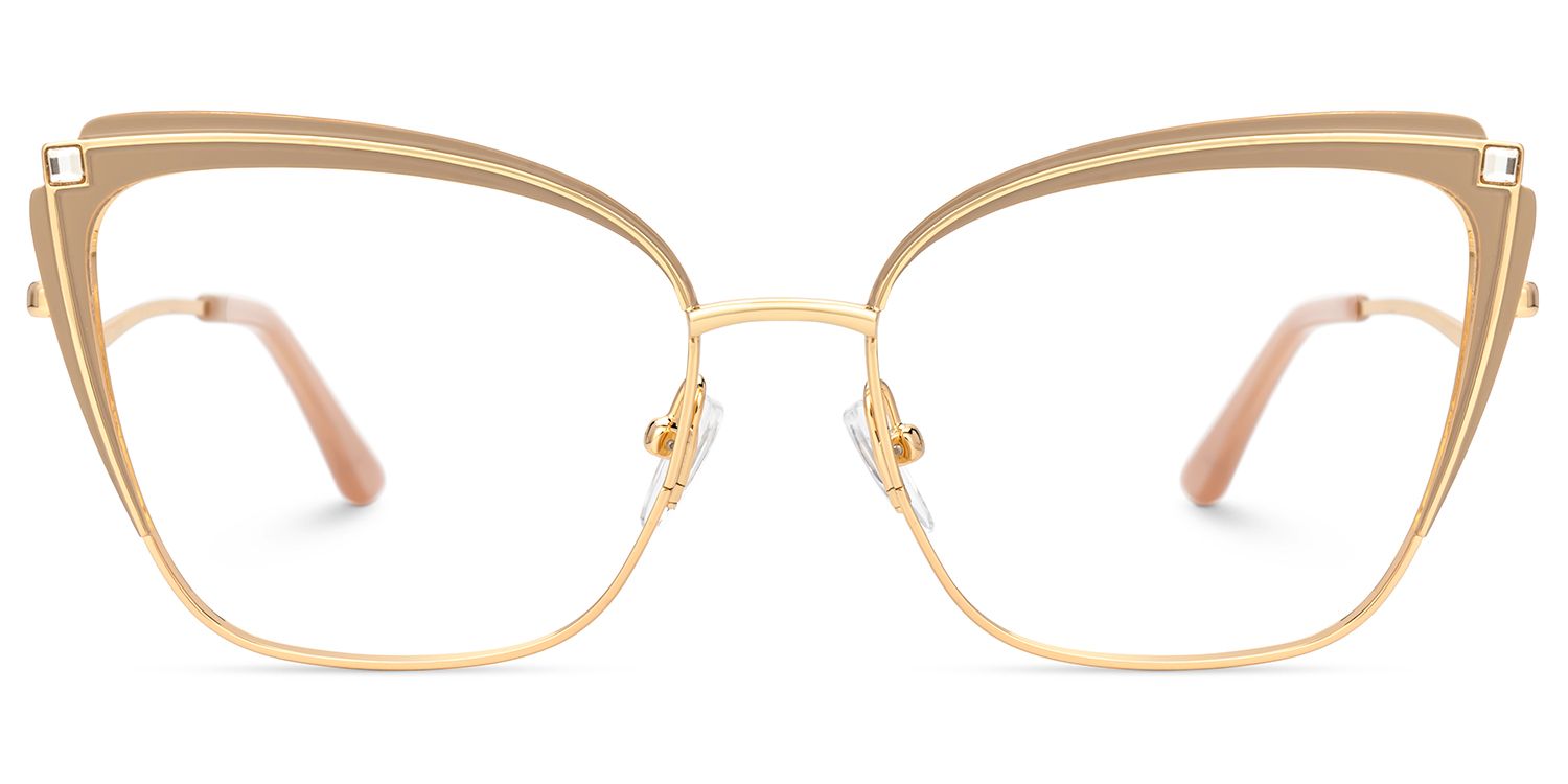 Mariely Cat Eye Brown And Gold Glasses | ZEELOOL Canada1