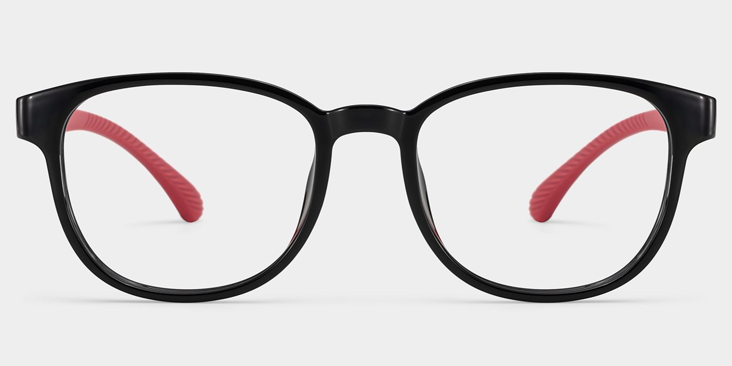 Dale Round Black Red Frame Eyeglasses for Pre-tweens0