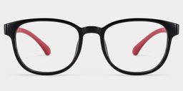 Dale  Round Black Red Glasses0