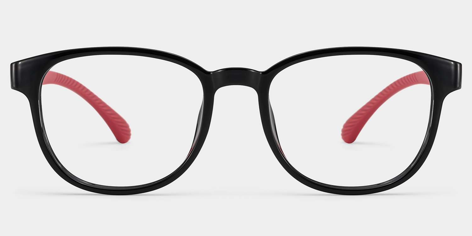 Dale  Round Black Red Glasses0