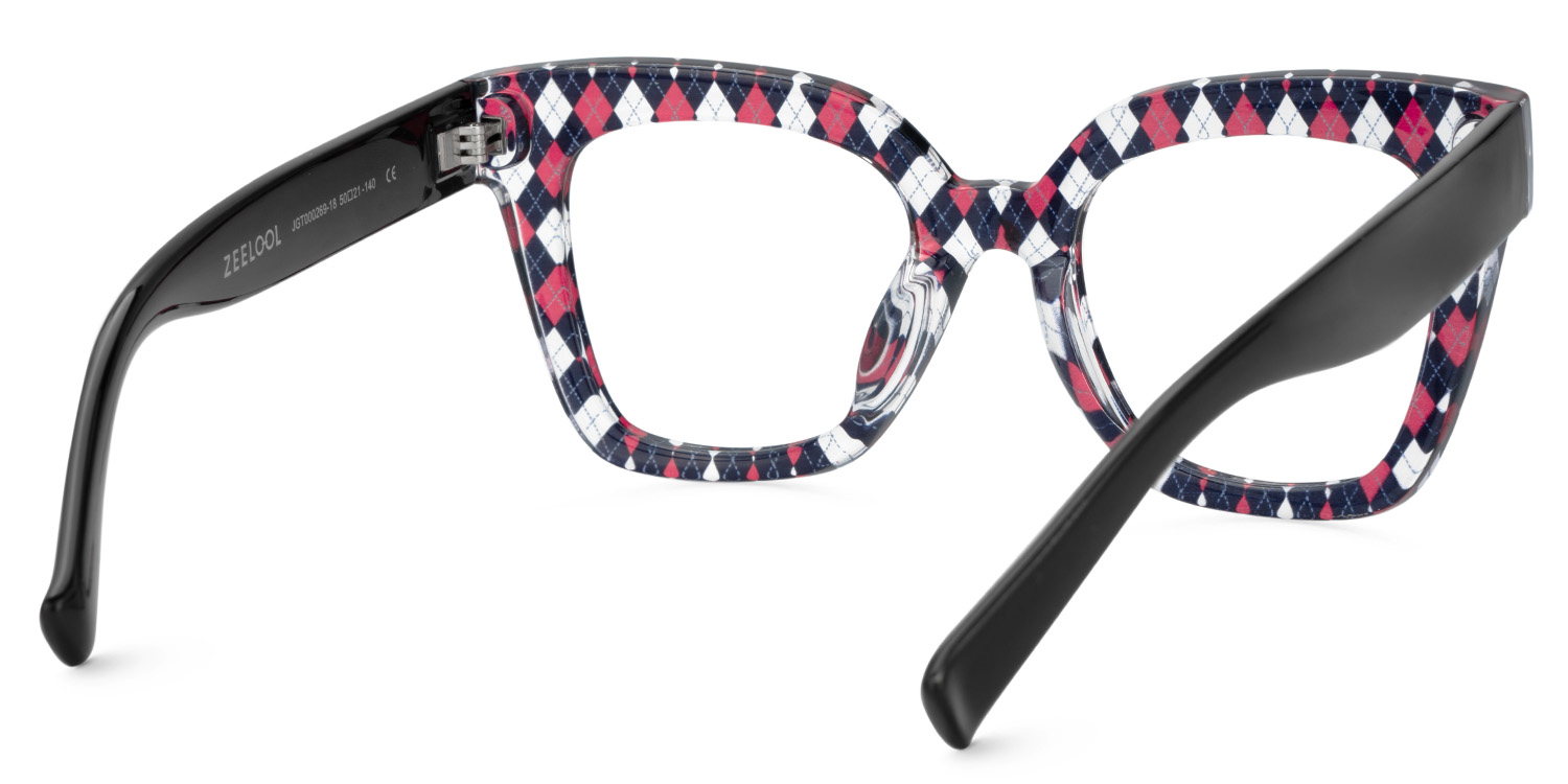 Malcolm Large Rhombus Pattern Frame with Black Arms | ZEELOOL Canada4