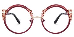 Nelida Round Red Glasses1