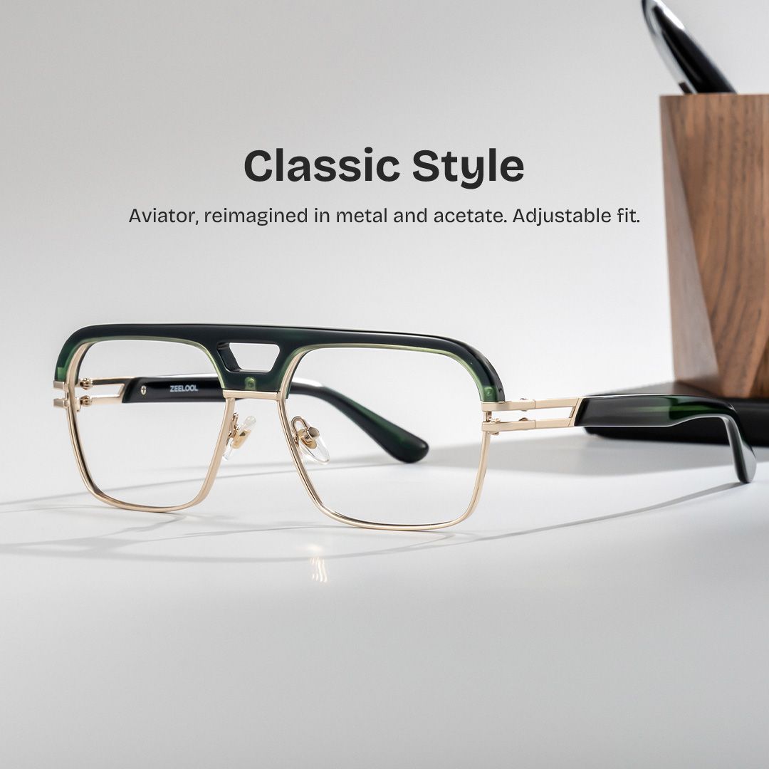 Griff Green Aviator Glasses for Men | ZEELOOL0