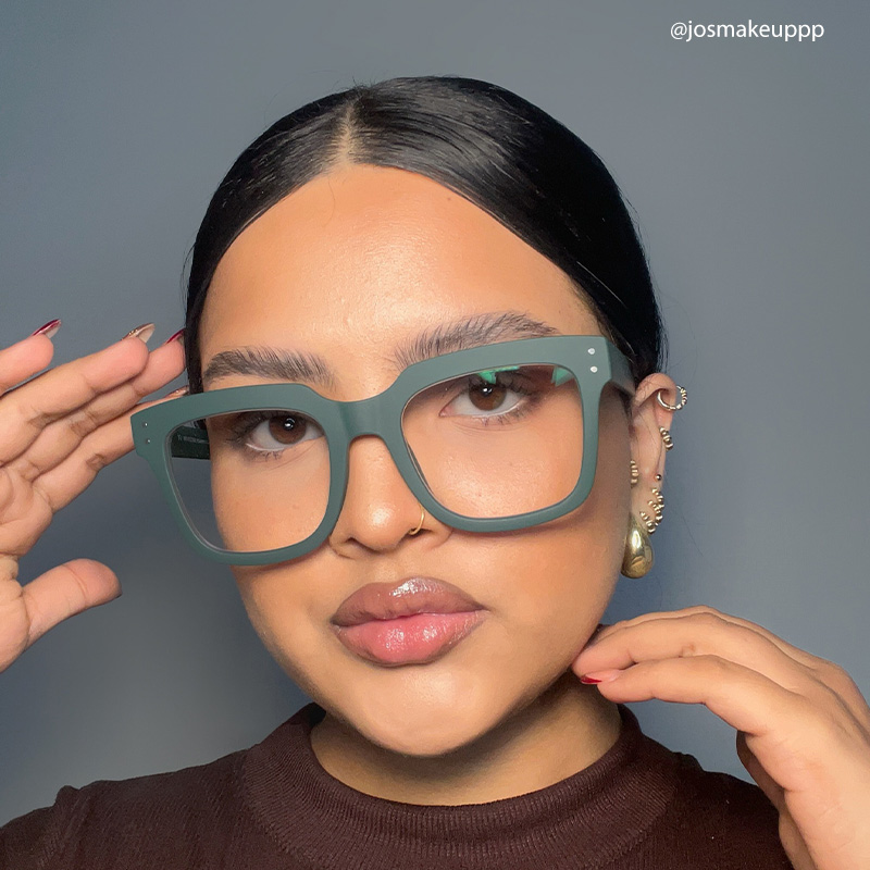 Liizbeett Square Eyeglasses with Dark Green Frames9