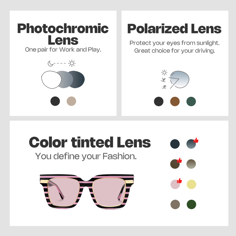 Taylor Square Black Pink Striped Glasses4