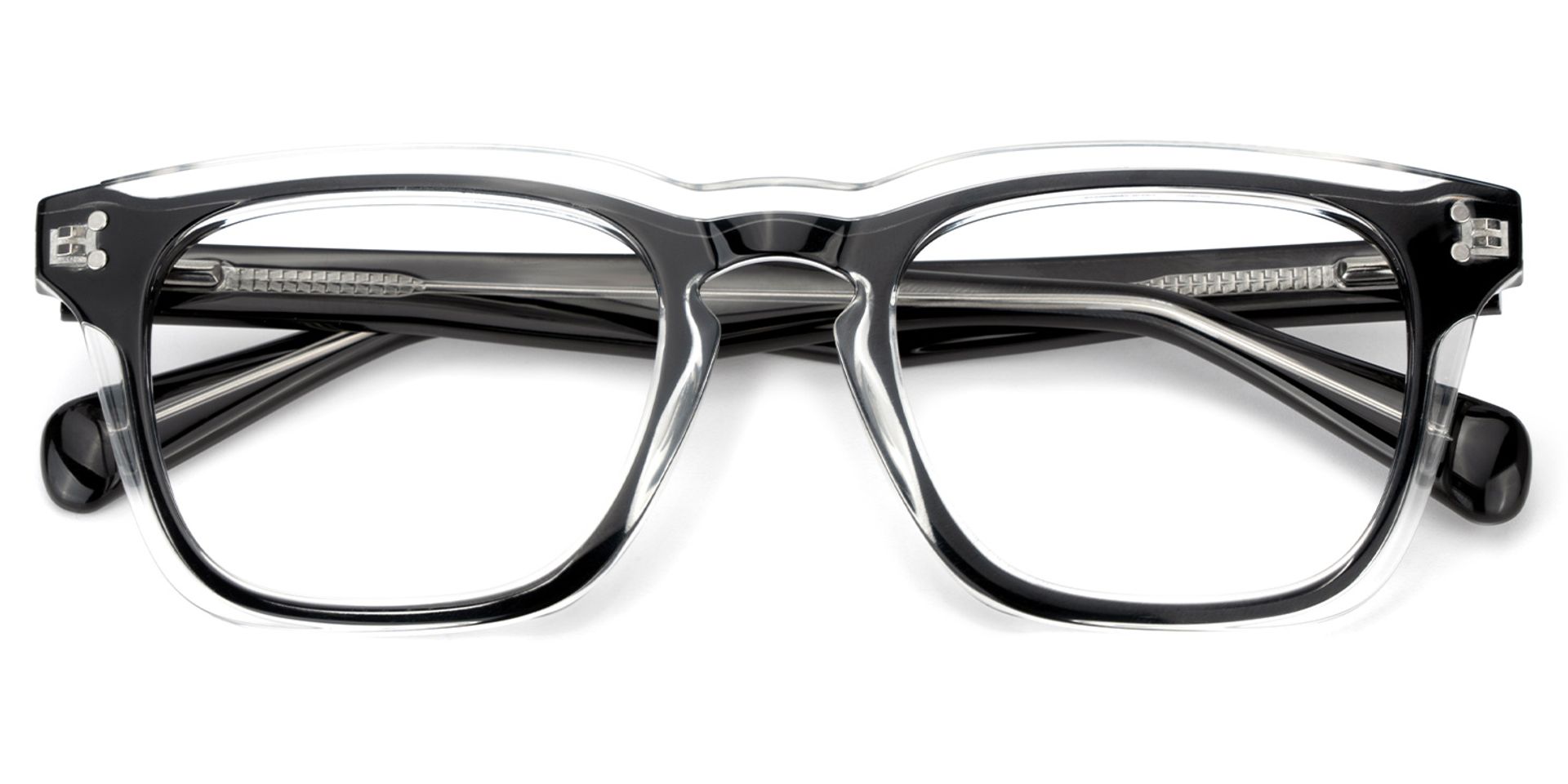 Tr90 Eyeglasses Frames With Rectangle Shape and Black Crystal Color2