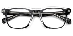 Liam Rectangle Black Clear Glasses2
