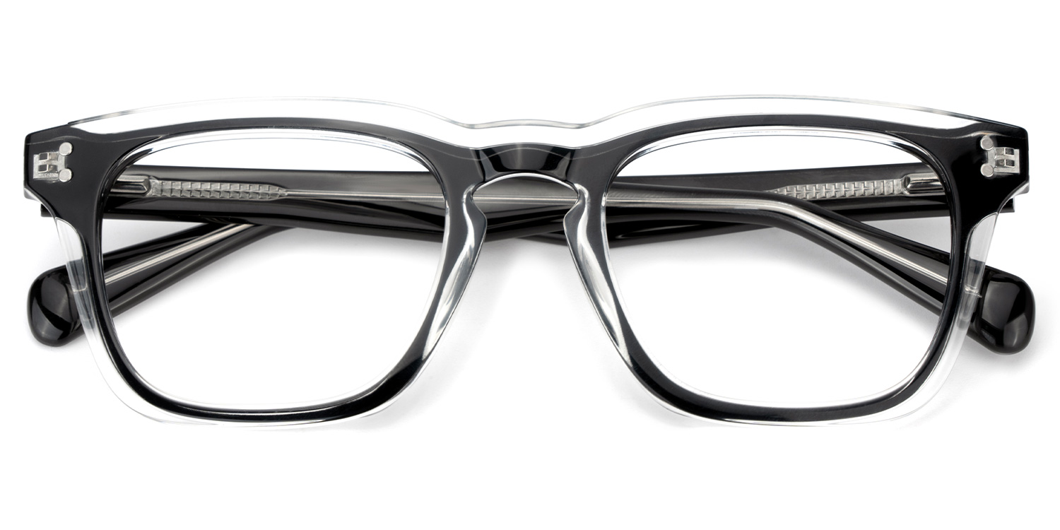 Liam Rectangle Black Crystal Glasses2