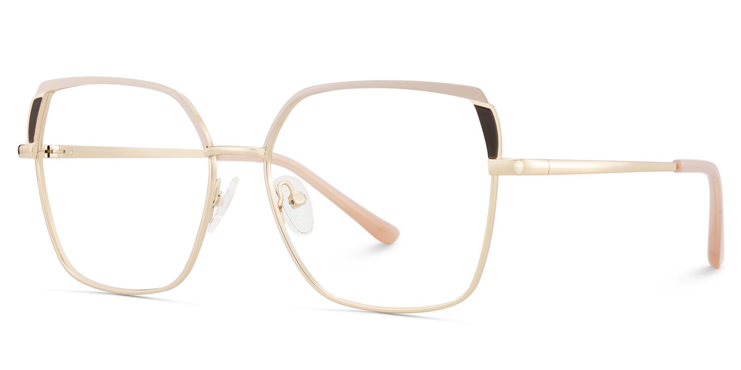 Shayla Metal Square Pink Brown Frame Glasses | ZEELOOL Canada3