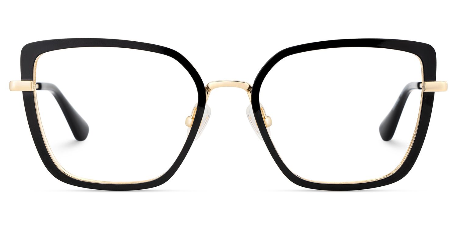 Square Black Eyeglasses- Max Metal Frame Glasses1