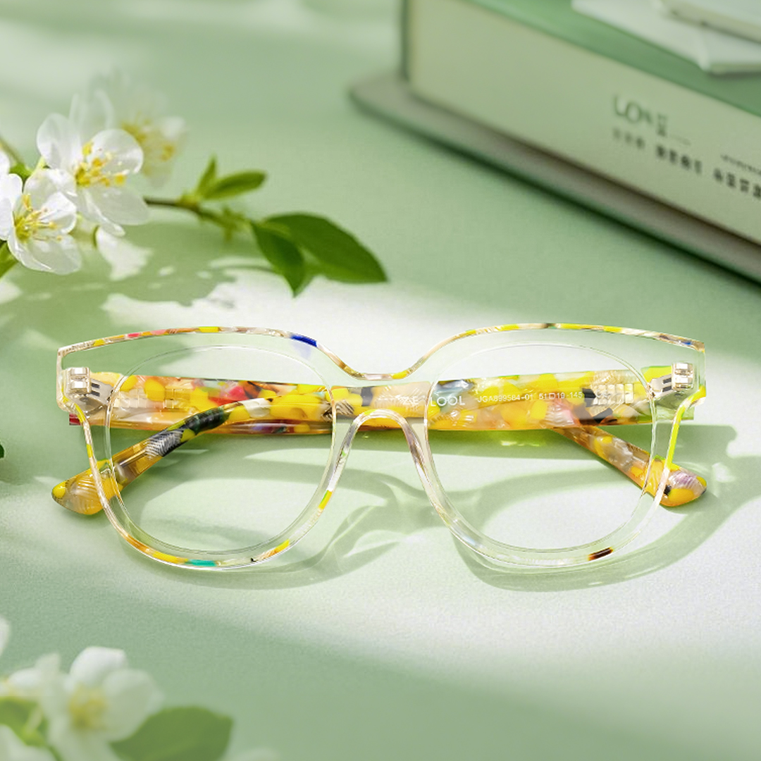 Jett Acetate Yellow Frame Glasses with Square Shape | ZEELOOL Canada8