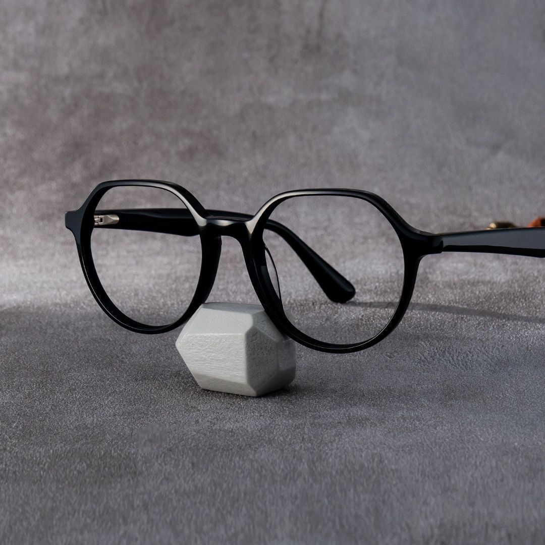 Hazel Geometric Black Frame Eyeglasses for Man| ZEELOOL0