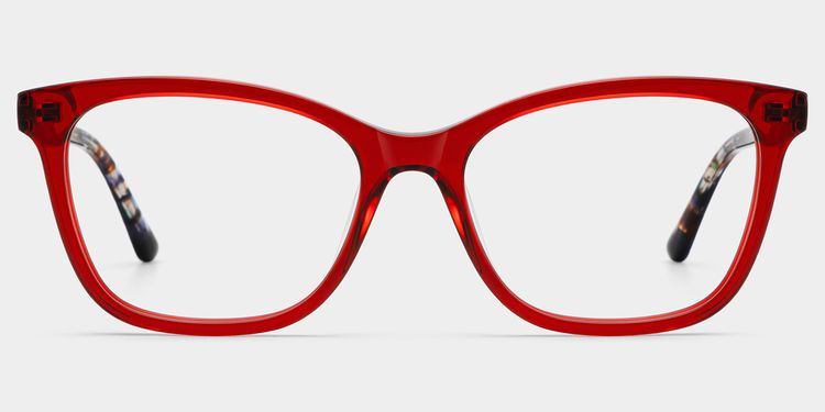 Bella Red Rectangle Glasses