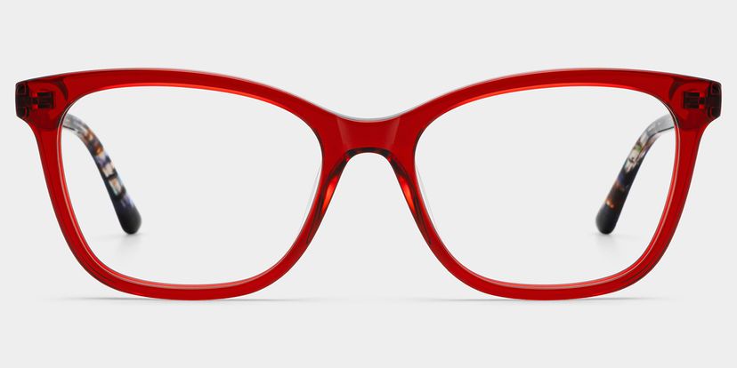 Bella Red Rectangle Glasses