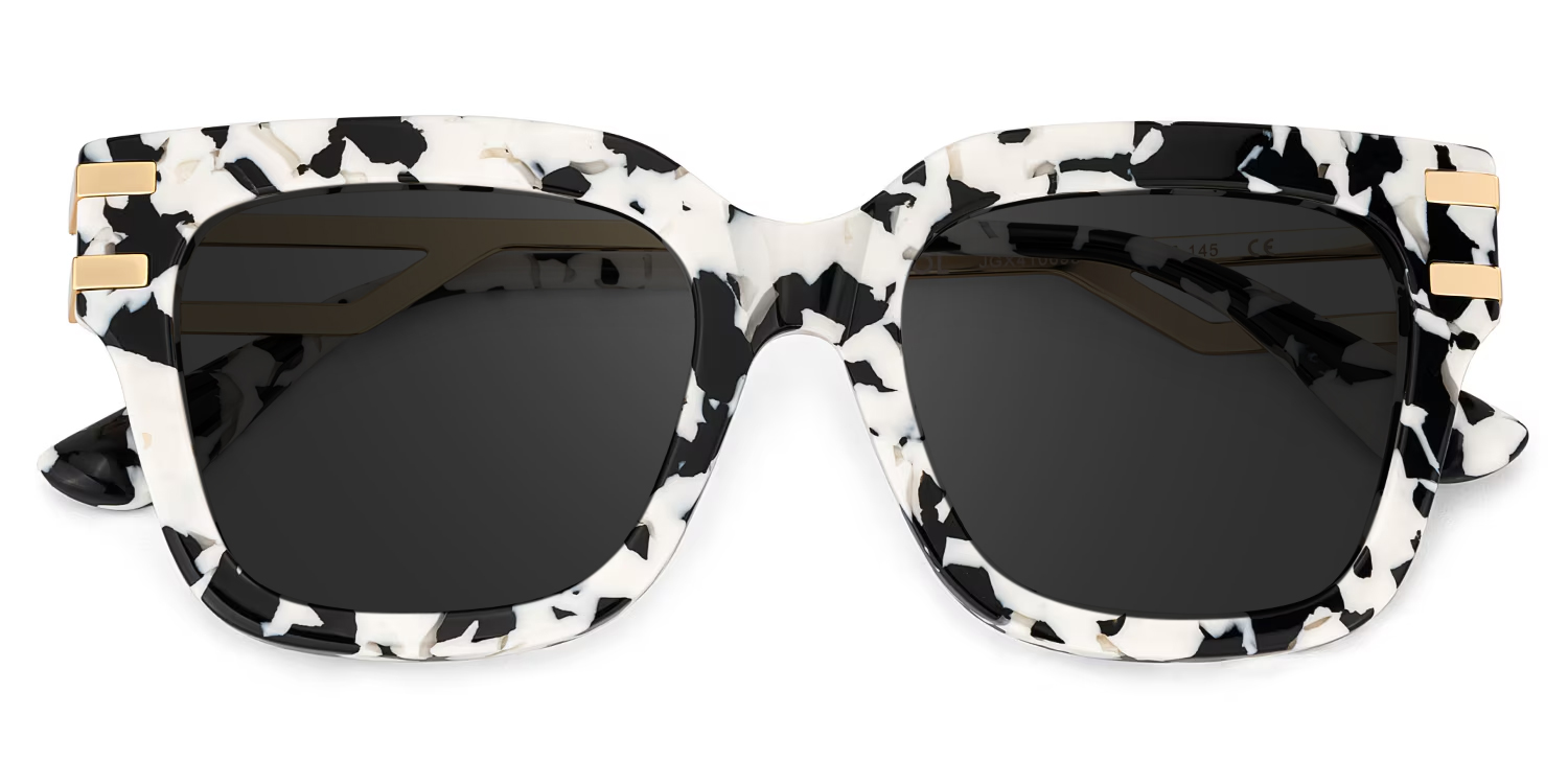 ZEELOOL Lidia Square Cow Print Sunglasses